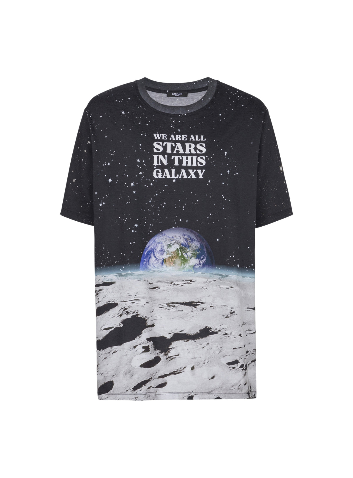 T-shirt imprimé terre et étoiles - Noir & Multicolore