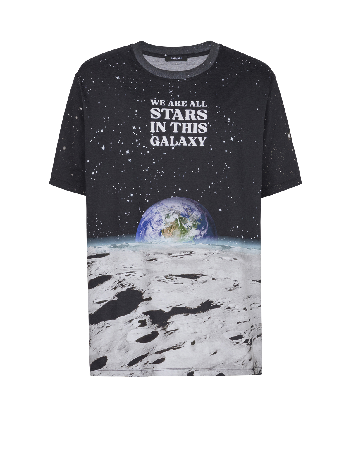T-shirt imprimé terre et étoiles - Noir & Multico