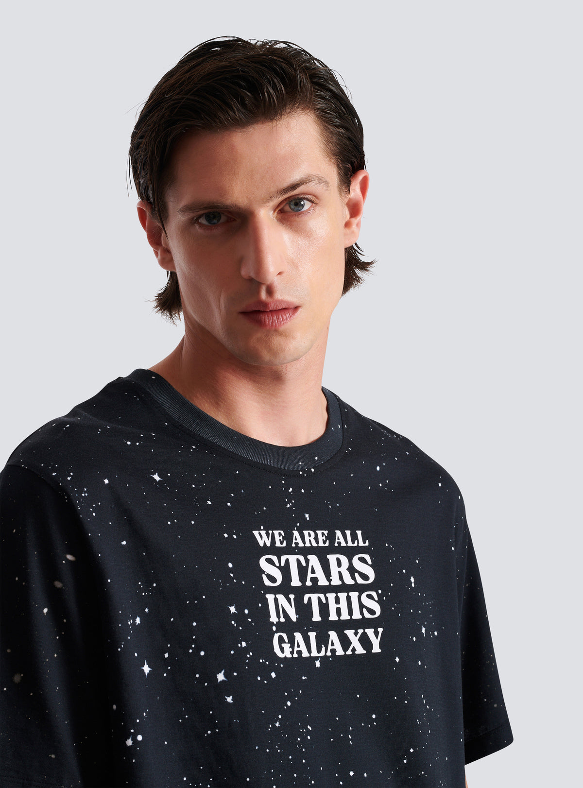 T-shirt imprimé terre et étoiles - Noir & Multico