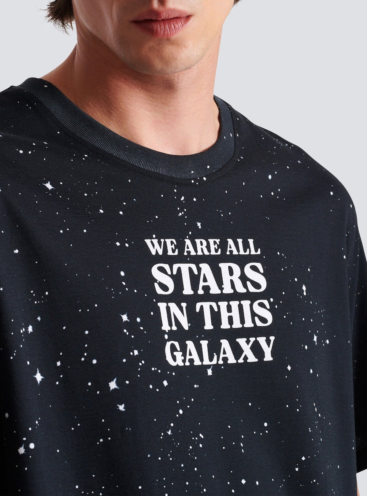 T-shirt imprimé terre et étoiles - Noir & Multicolore