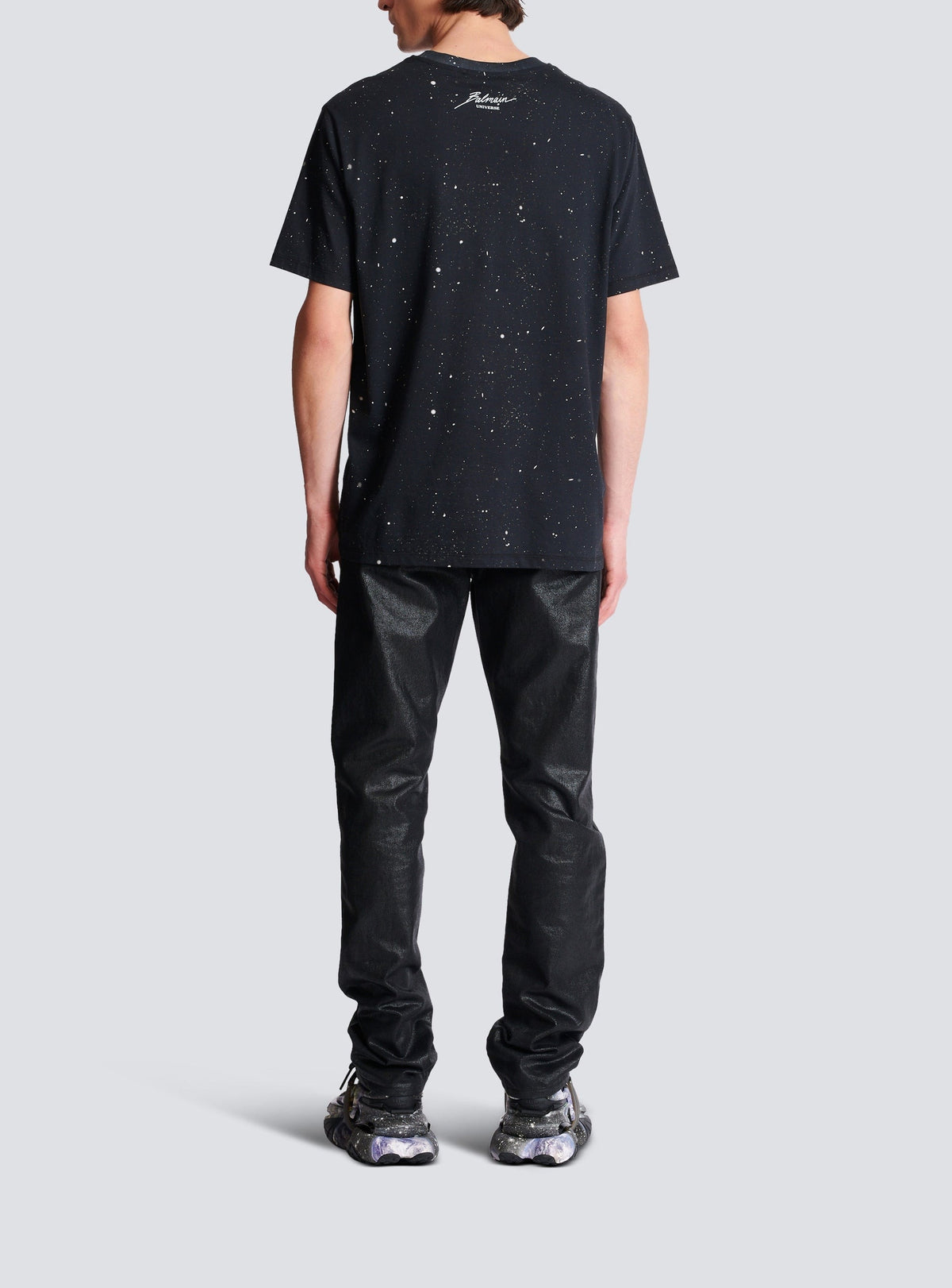 T-shirt imprimé terre et étoiles - Noir & Multicolore