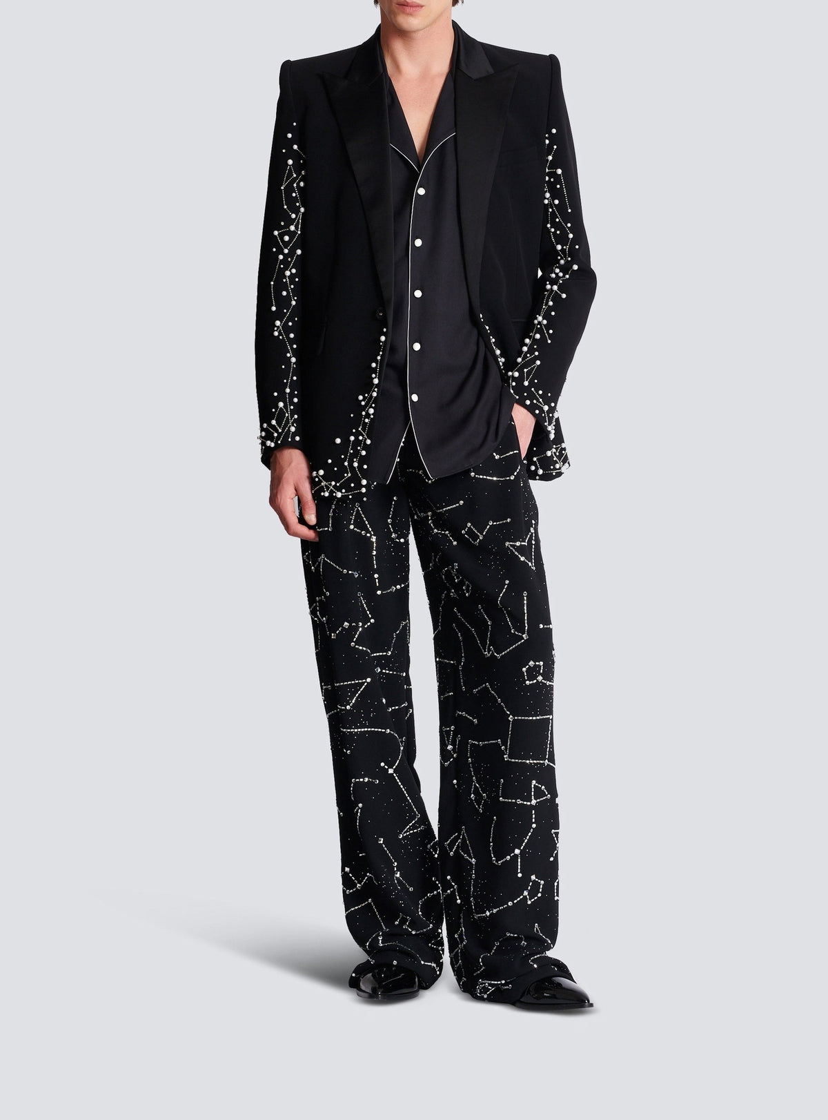 Pyjama shirt with 9 planets print - Black & Multicolor
