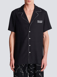 Chemise pyjama imprimée motif 9 planètes - Noir & Multico