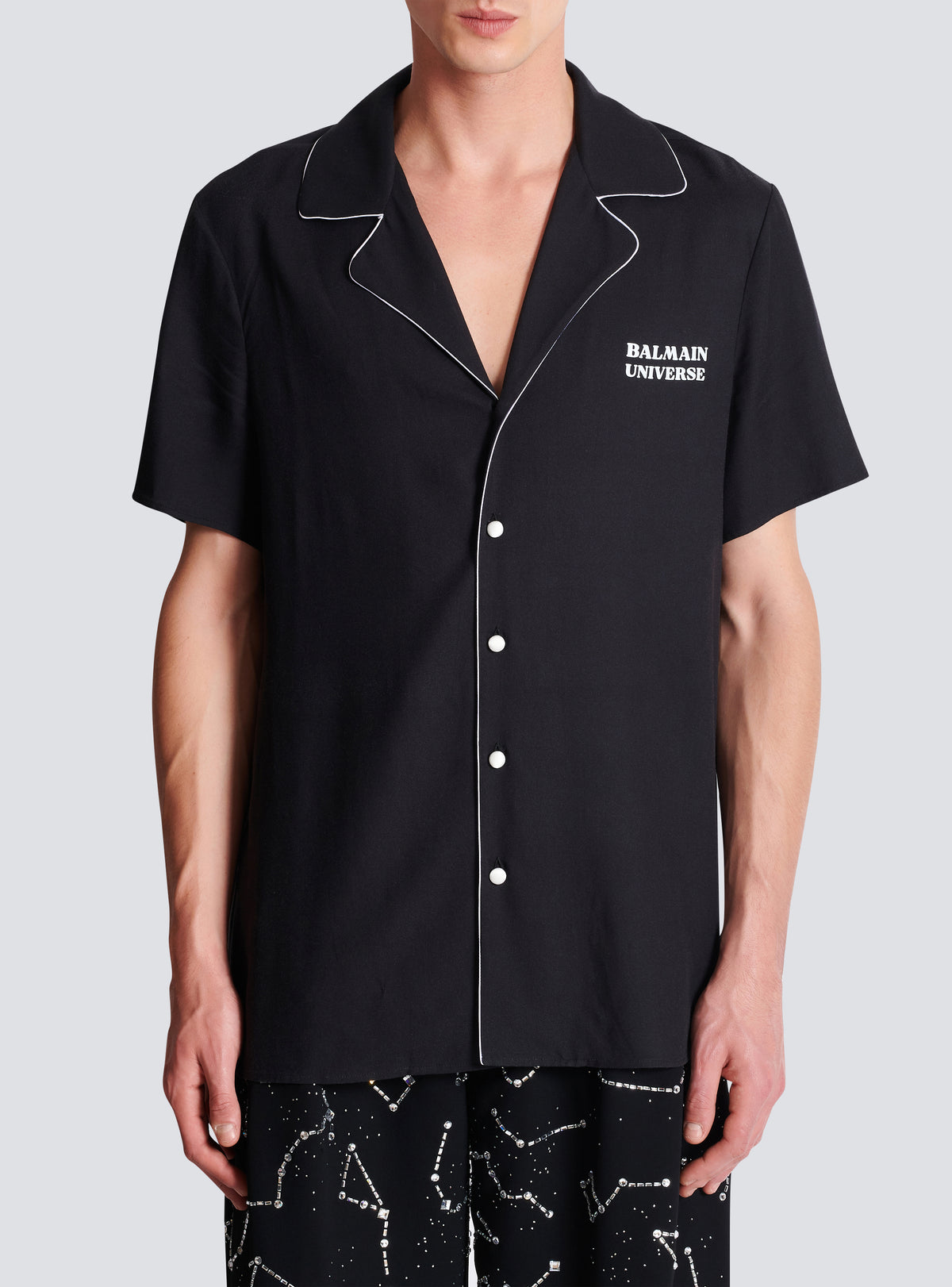 Chemise pyjama imprimée motif 9 planètes - Noir & Multico