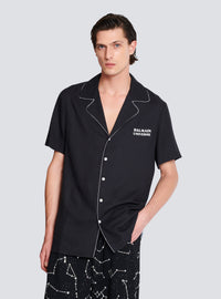 Chemise pyjama imprimée motif 9 planètes - Noir & Multico
