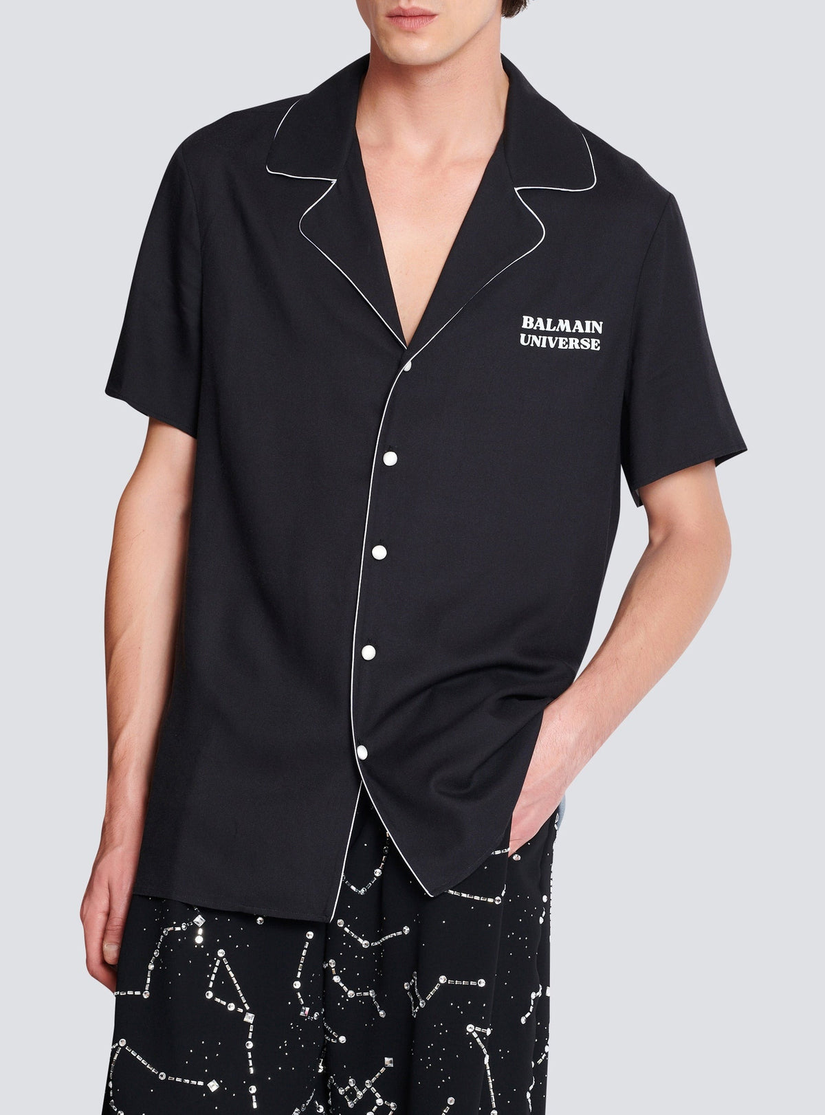 Pyjama shirt with 9 planets print - Black & Multicolor