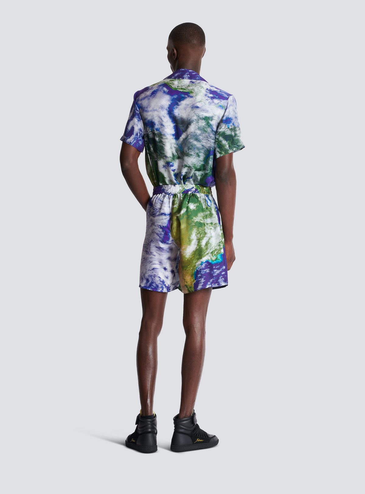 Short en soie imprimée earth - Multicolore