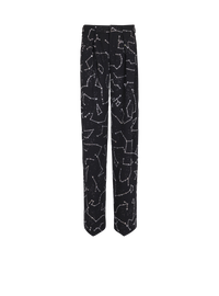 Pantalon en crêpe avec strass motif constellation - Noir & Cristal