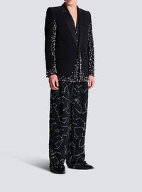 Single-breasted jacket - Black & Crystal