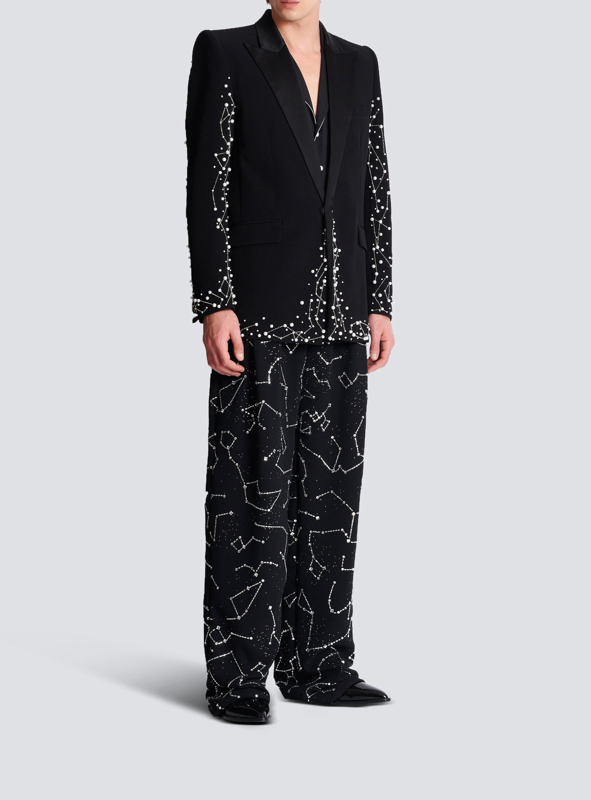 Single-breasted jacket - Black & Crystal
