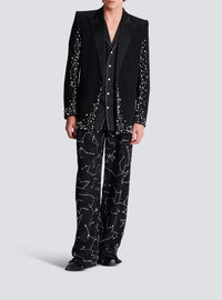 Single-breasted jacket - Black & Crystal