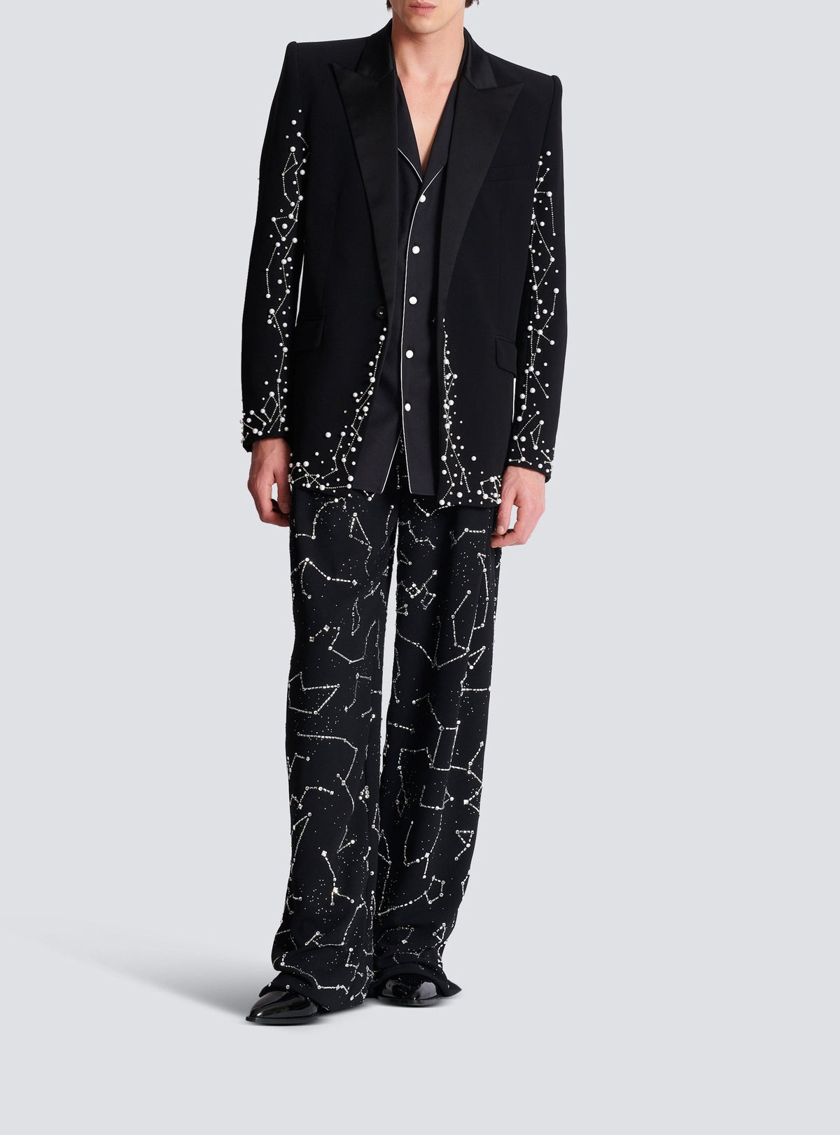 Single-breasted jacket - Black & Crystal