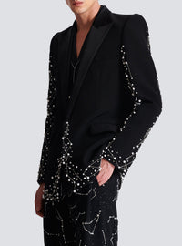 Single-breasted jacket - Black & Crystal