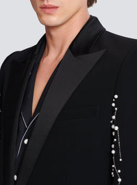 Single-breasted jacket - Black & Crystal