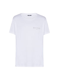 T-shirt à logo balmain vintage gel - Blanc & Argent