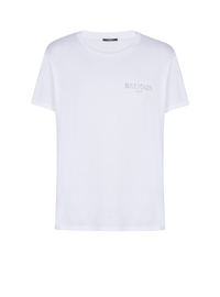 T-shirt à logo balmain vintage gel - Blanc & Argent