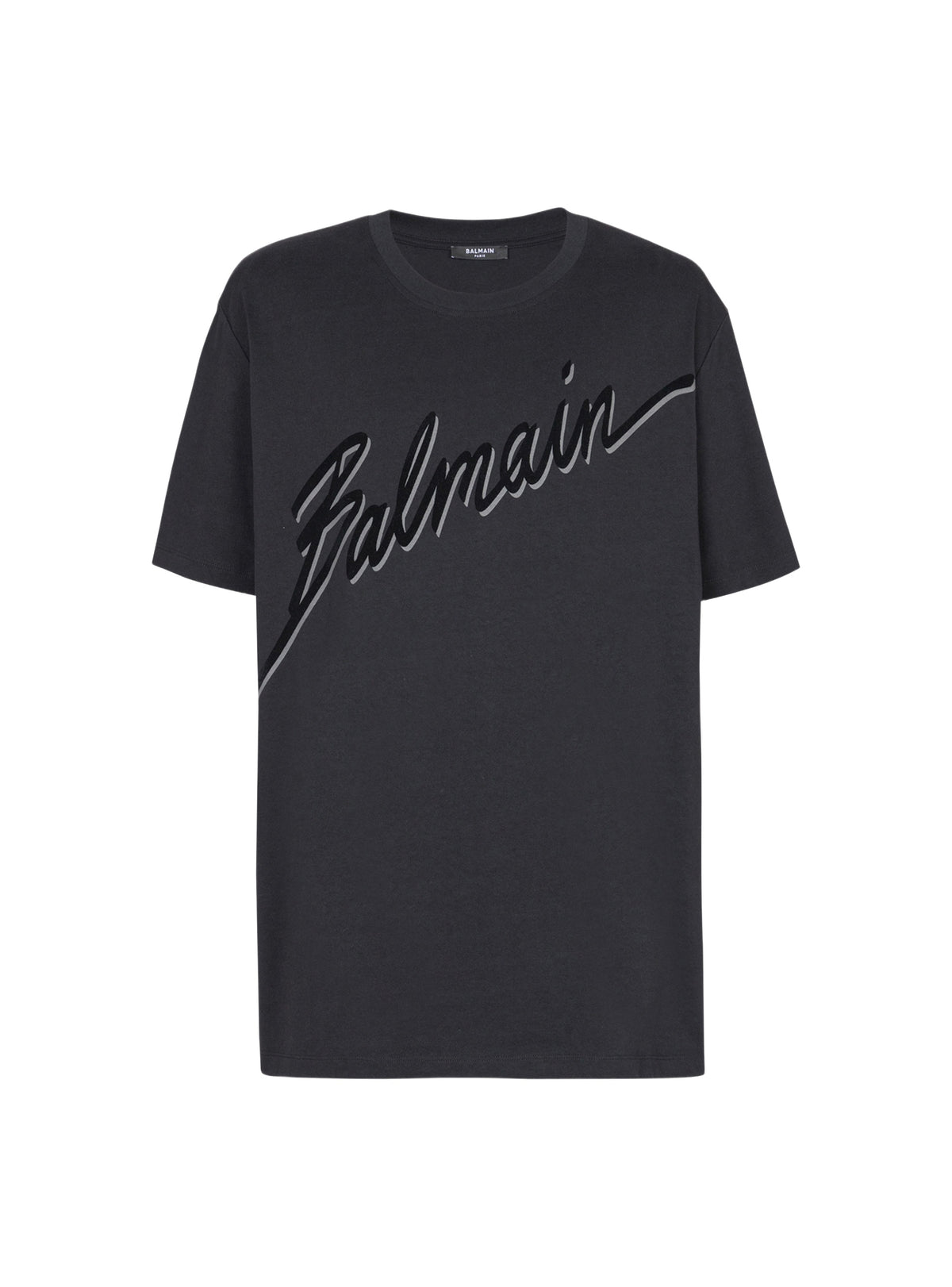 T-shirt floqué balmain lettre - Noir & Noir