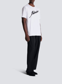 Letter embroidered T-shirt - White & Black