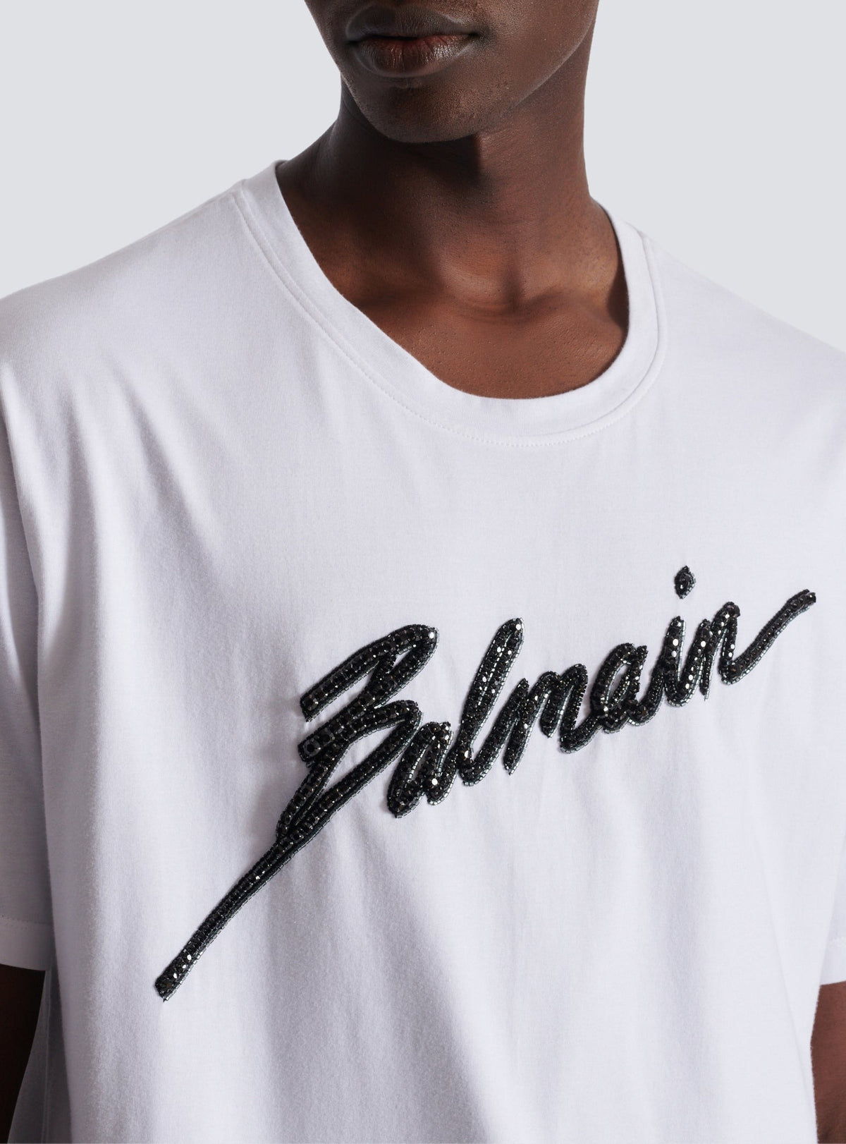 Letter embroidered T-shirt - White & Black
