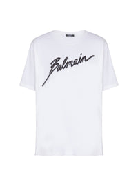 Letter embroidered T-shirt - White & Black