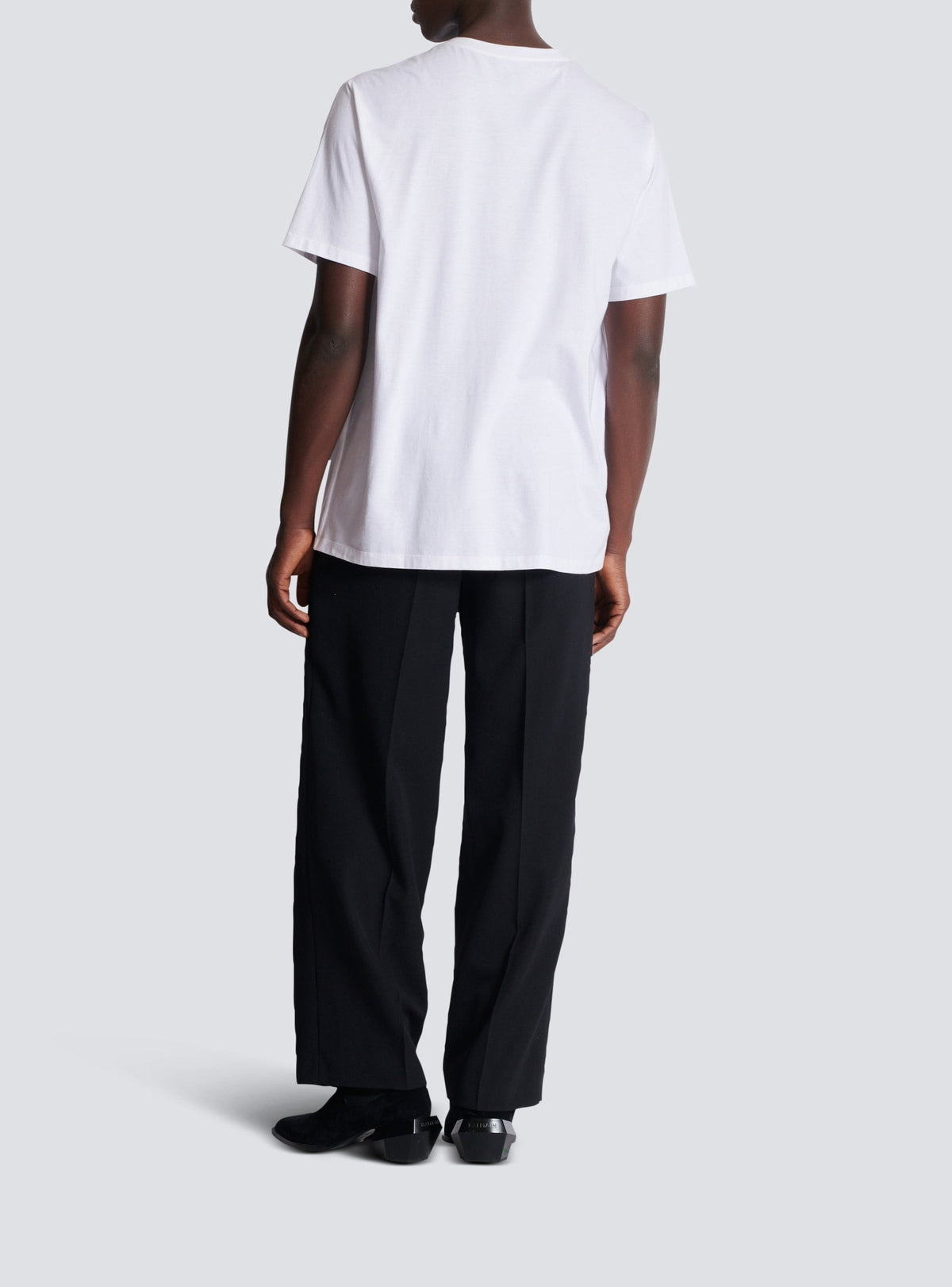 Letter embroidered T-shirt - White & Black