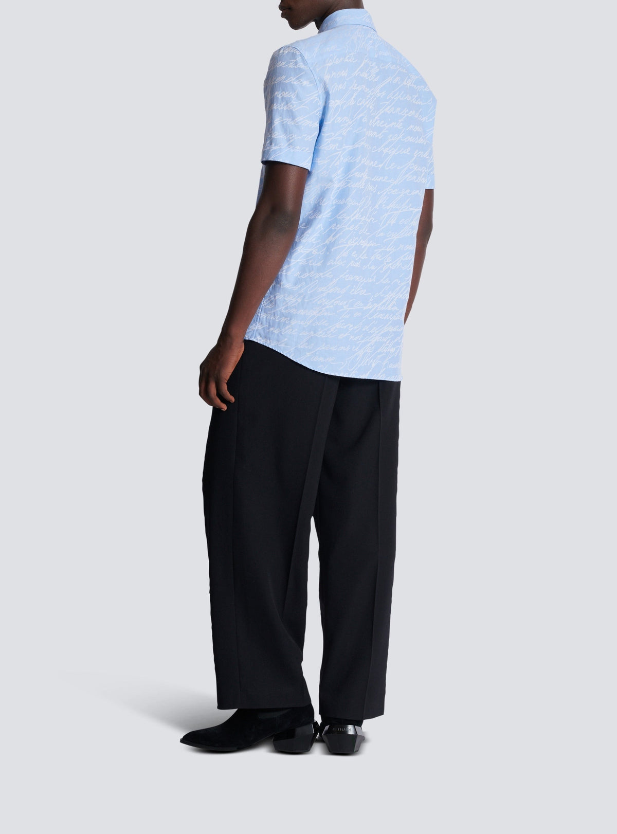 Jacquard shirt - Light Blue & White