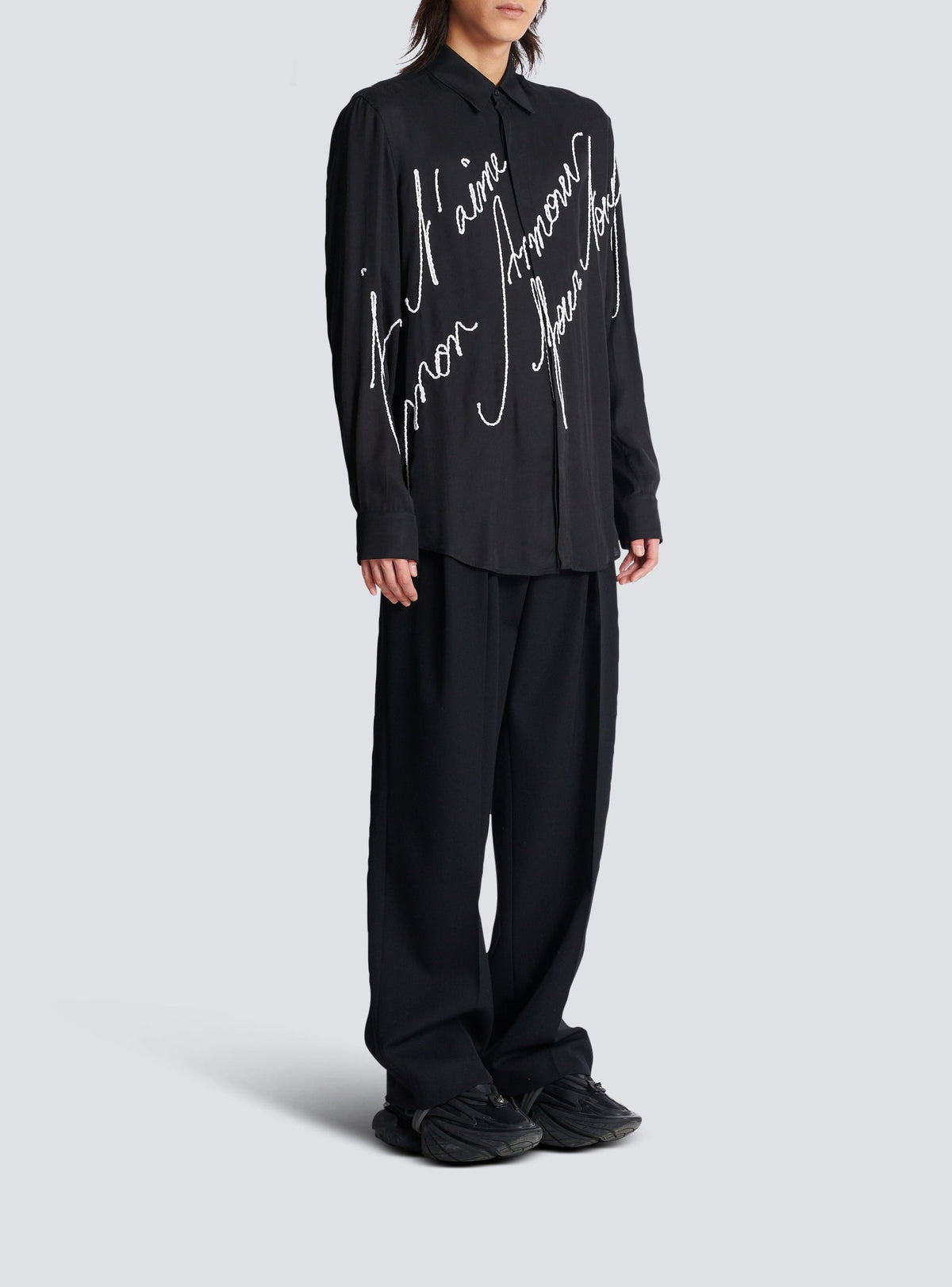 Chemise fluide brodée - Noir & Blanc