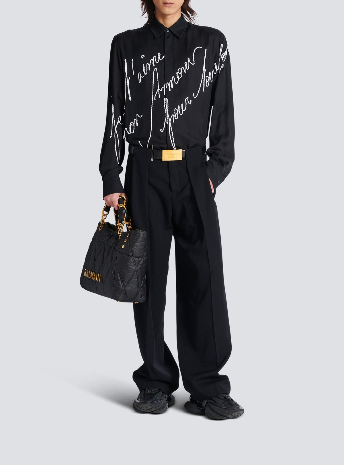 Chemise fluide brodée - Noir & Blanc