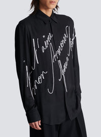 Chemise fluide brodée - Noir & Blanc