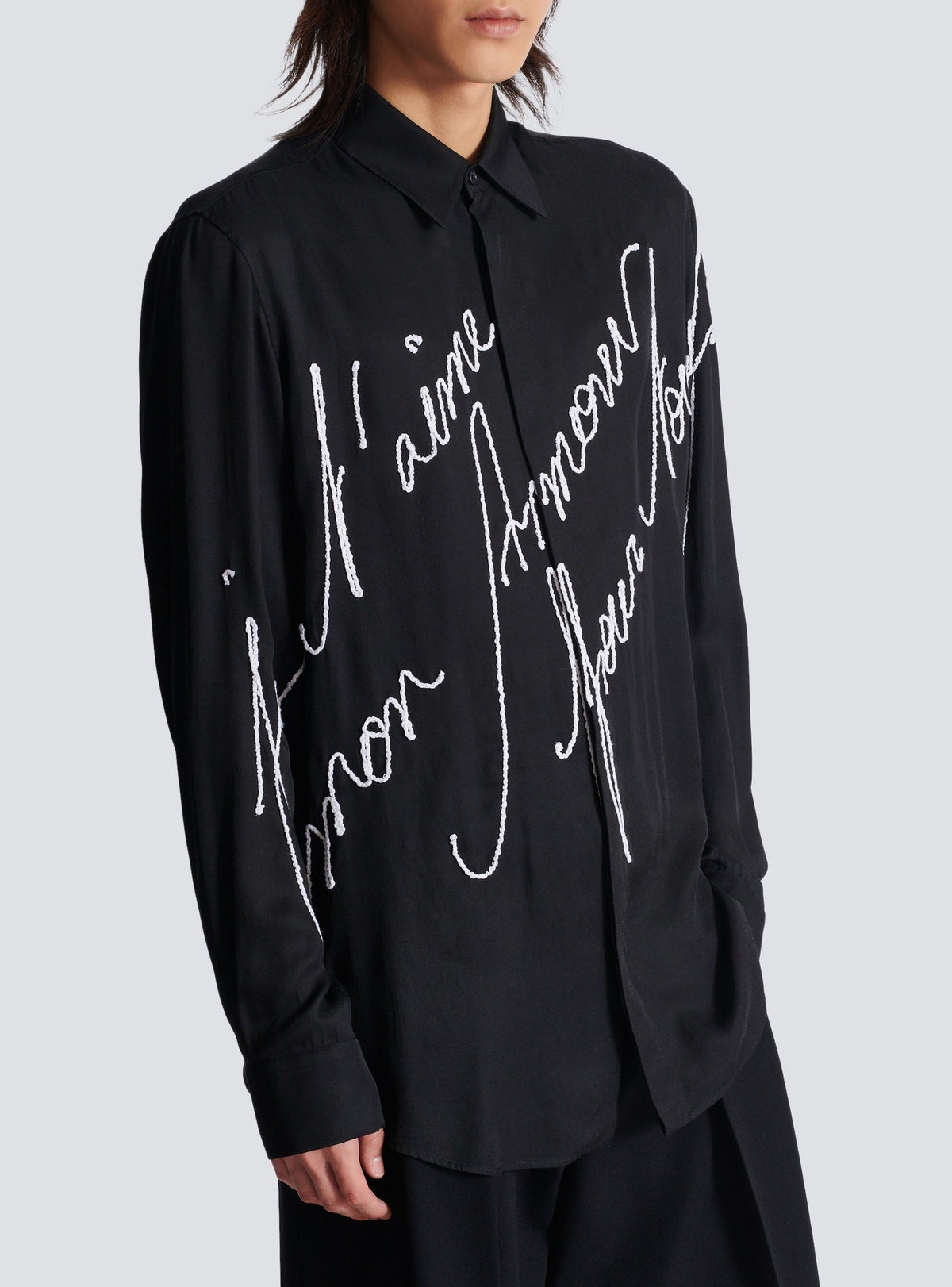 Chemise fluide brodée - Noir & Blanc