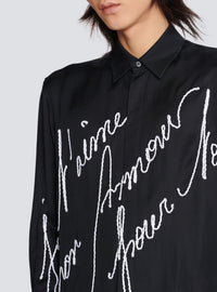 Chemise fluide brodée - Noir & Blanc