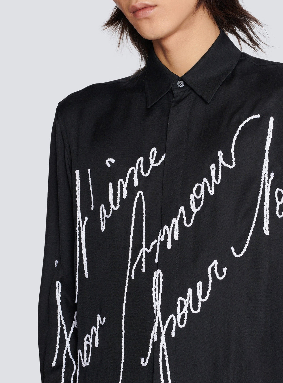 Chemise fluide brodée - Noir & Blanc