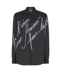 Chemise fluide brodée « lettre d'amour » - Noir & Blanc
