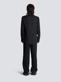 Chemise fluide brodée « lettre d'amour » - Noir & Blanc