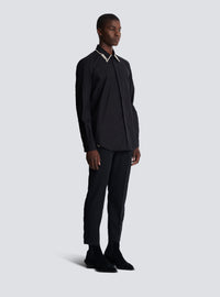Chemise en popeline à col brodé « lettre d'amour » - Noir & Cristal