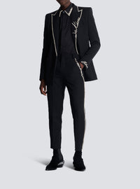 Chemise à col brodé en popeline - Noir & Cristal
