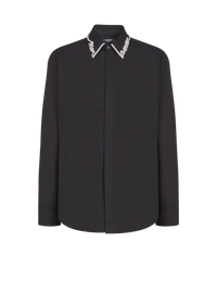 Chemise en popeline à col brodé « lettre d'amour » - Noir & Cristal