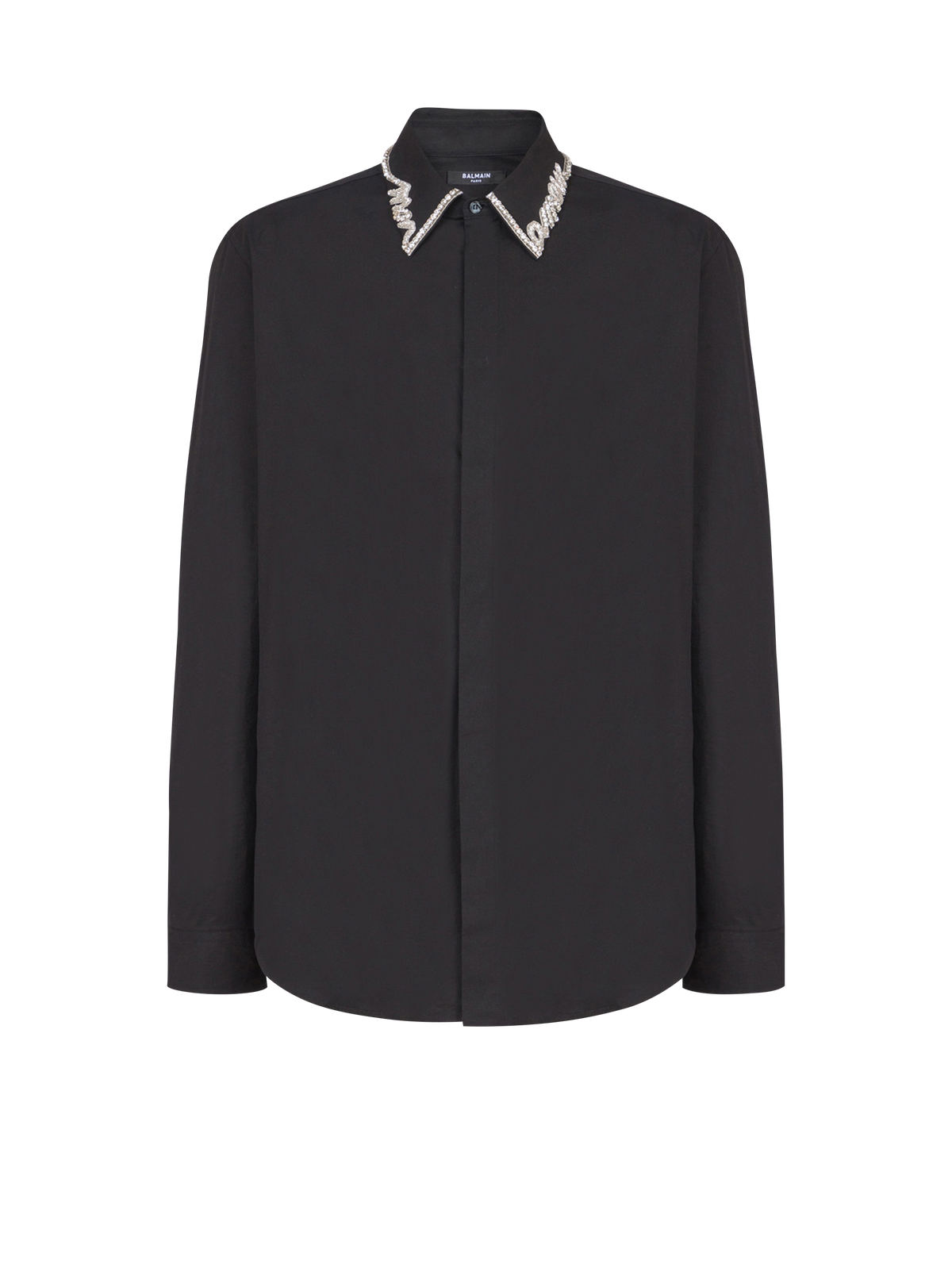 Chemise en popeline à col brodé « lettre d'amour » - Noir & Cristal