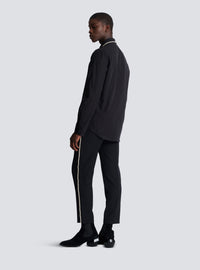 Chemise en popeline à col brodé « lettre d'amour » - Noir & Cristal