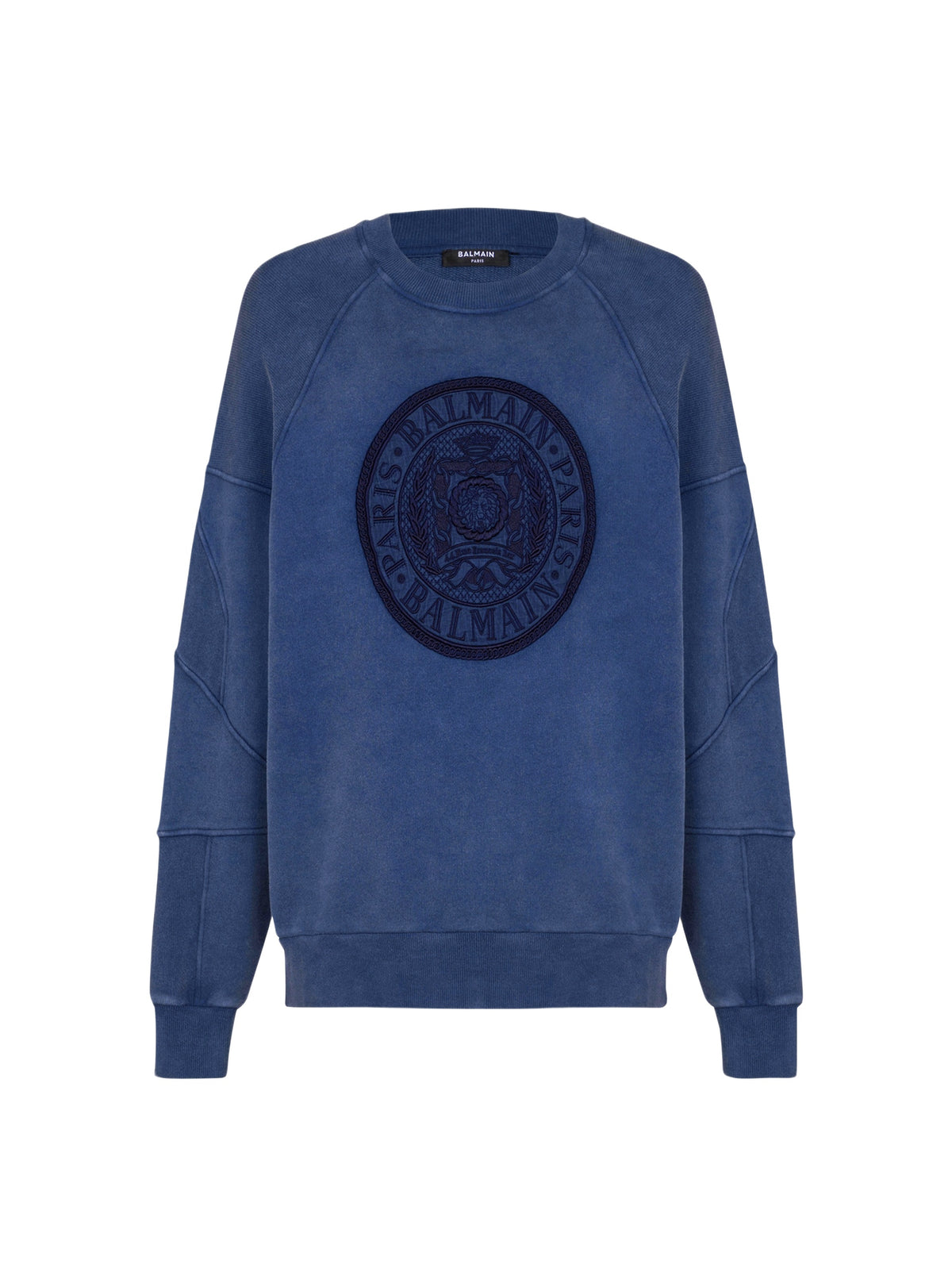 Sweatshirt côtelé brodé Coin - Bleu