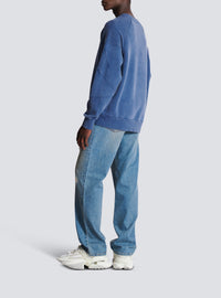 Sweatshirt côtelé brodé Coin - Bleu