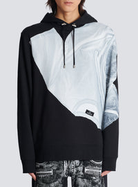 Hoodie imprimé trompe-l'œil t-shirt - Noir & Blanc