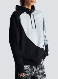 Sweat à capuche trompe-l'œil - Noir & Blanc