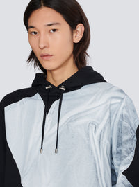 Hoodie imprimé trompe-l'œil t-shirt - Noir & Blanc