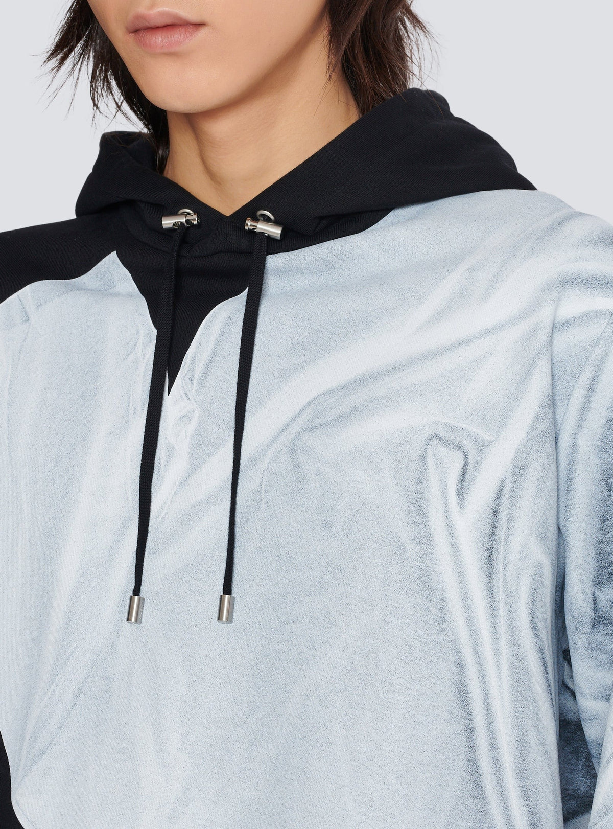 Sweat à capuche trompe-l'œil - Noir & Blanc
