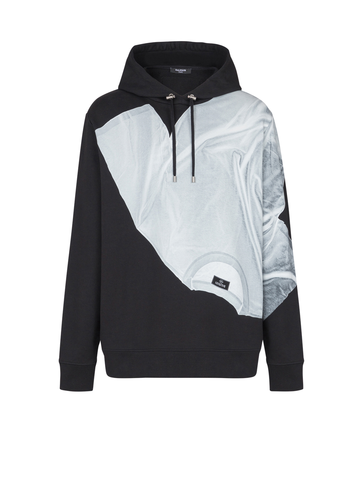 Hoodie imprimé trompe-l'œil t-shirt - Noir & Blanc