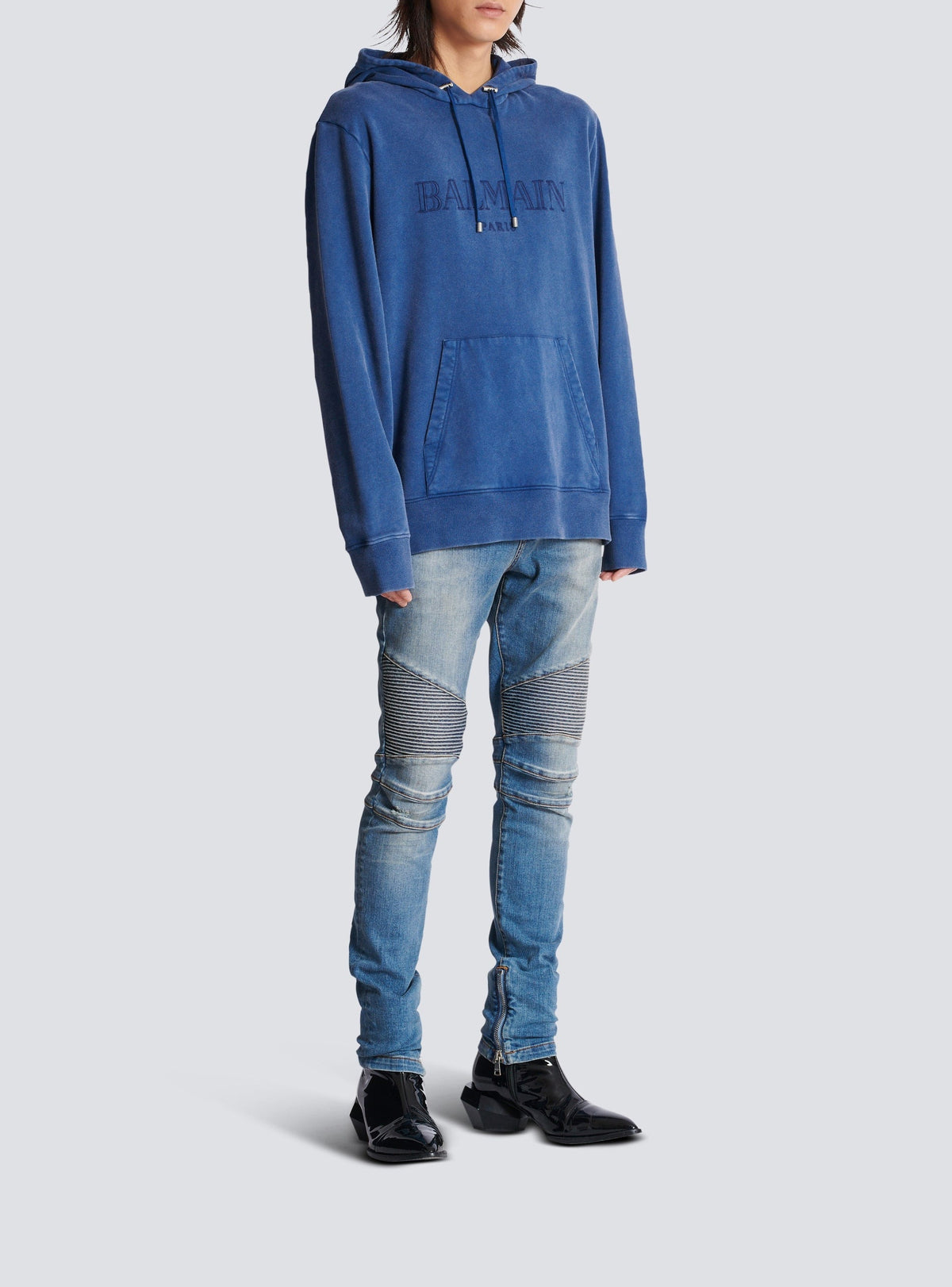 Vintage embroidered hoodie - Blue & Blue