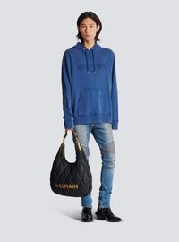 Hoodie brodé balmain vintage - Bleu & Bleu