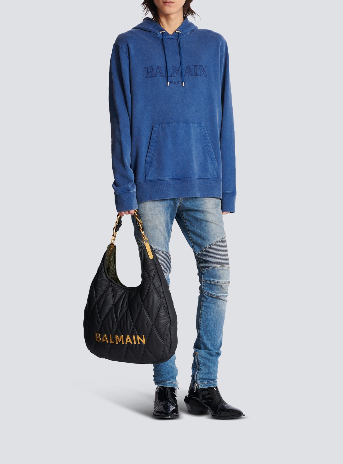 Vintage embroidered hoodie - Blue & Blue