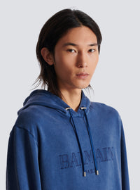 Hoodie brodé balmain vintage - Bleu & Bleu